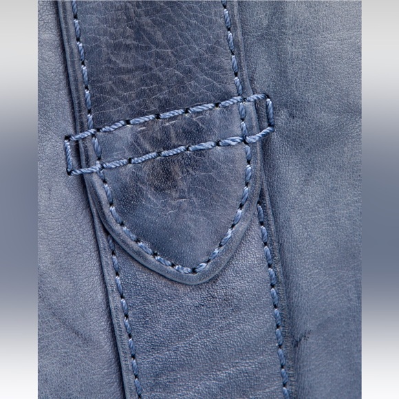 EUC Blue Leather Frye Melissa Tote - Picture 2 of 9